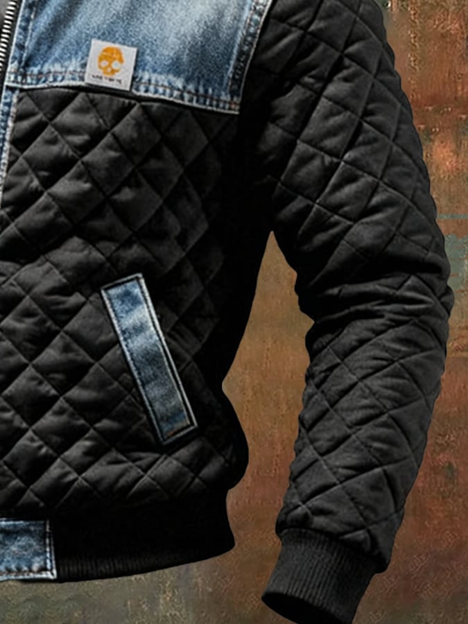 MATEO | Padded Jacket Featuring Denim Accents – view 2