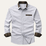 The Amelia Men’s Casual Button Up Dress with Plaid Collar & Cuffs – view 5