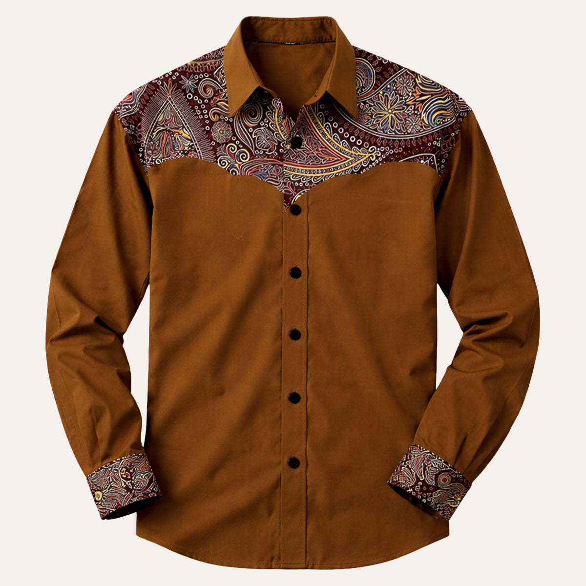 The Briarstone Park Men’s Two Tone Patchwork Western Lightweight Denim Shirt – view 5