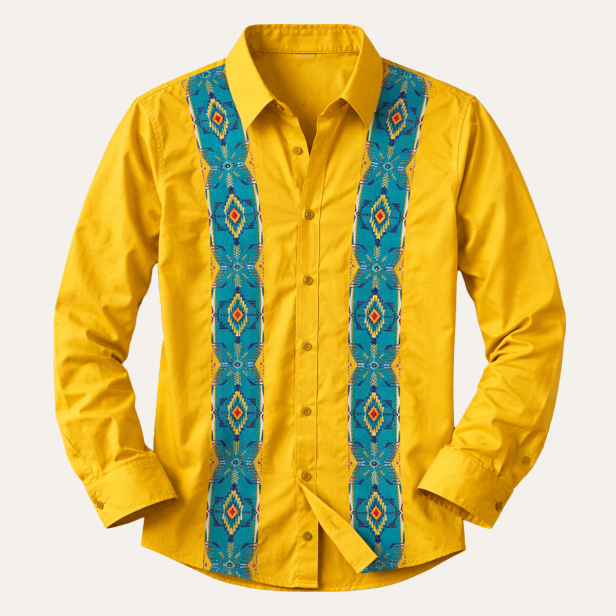 The Linfield Men’s Two-Tone Patchwork Western Trendy Denim Shirt – view 7