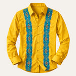 The Linfield Men’s Two-Tone Patchwork Western Trendy Denim Shirt – view 7