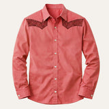 The Brookcrest Men’s Two-Tone Patchwork Western Retro Denim Shirt – view 7