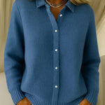 Katrina textured knit button cardigan, detail view | Ellie Dublin