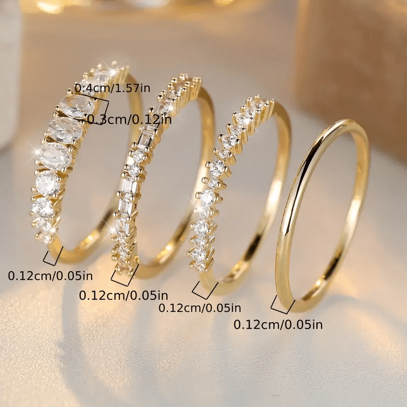 14k Gold Zirconia Stackable Rings – view 4