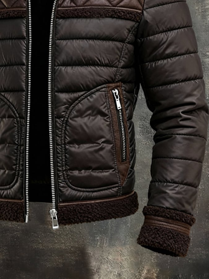 Petar | Cozy Brown Jacket Featuring a Plush Sherpa Collar – view 2