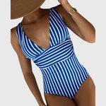Sidonie | Supportive Striped One-Piece Swimsuit – view 3