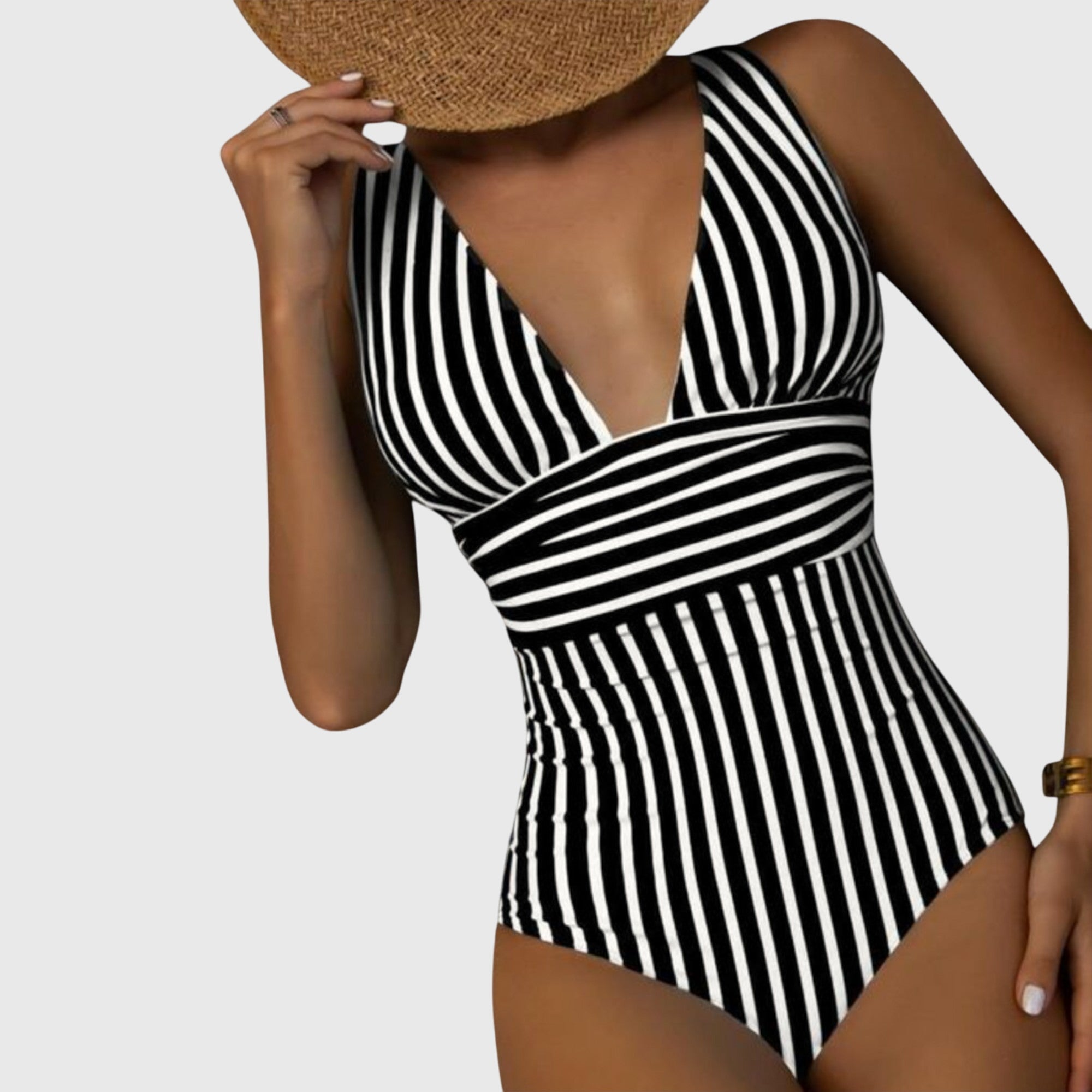 Sidonie | Supportive Striped One-Piece Swimsuit