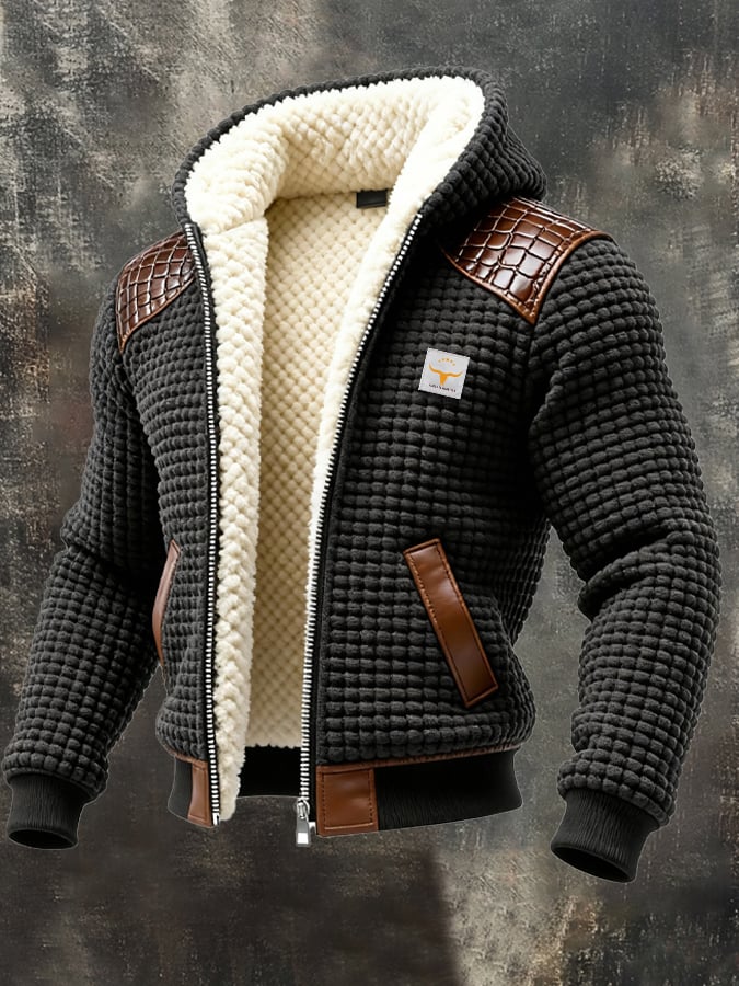 Textured Jacket with Embossed Details in Tin