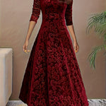 Julie | Elegant Patterned Maxi Dress – view 2
