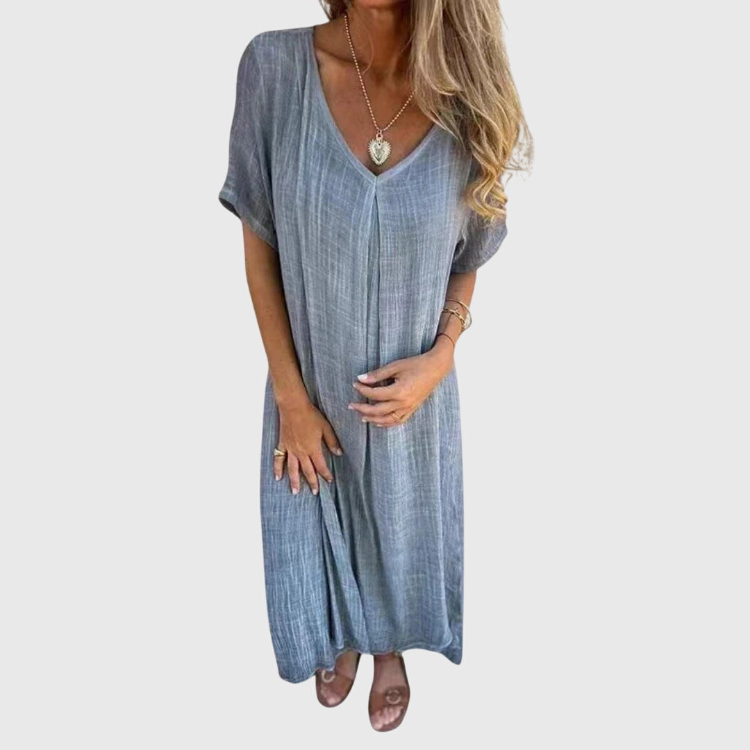 Fiona | Light and Elegant V-Neck Dress – view 4