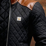 Josip | Black Quilted Coat Featuring Shoulders – view 2