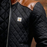 Josip | Black Quilted Coat Featuring Shoulders – view 2