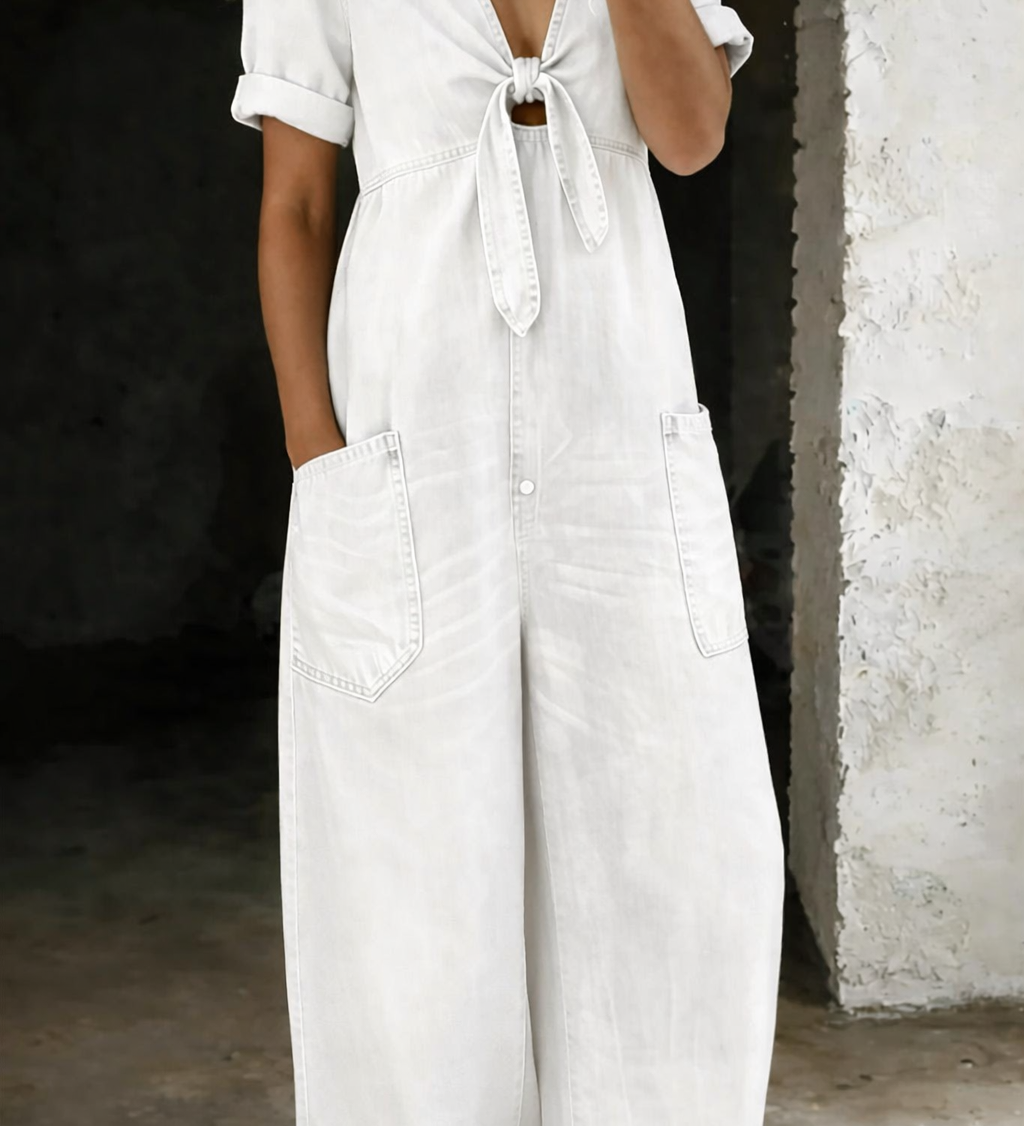 Garance | Denim Jumpsuit with V-Neck – view 6