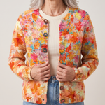 Majella hand-painted floral cardigan for women by Ellie Dublin