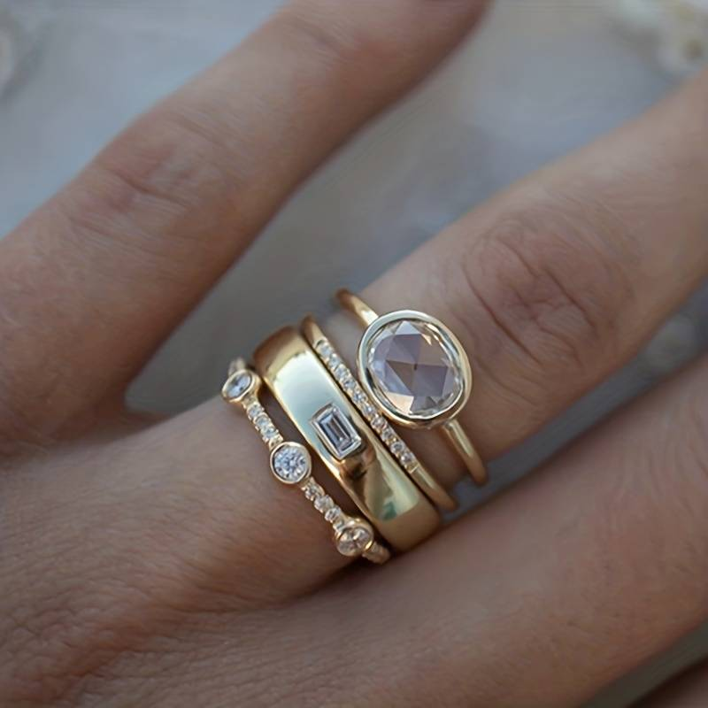 Lily - Classic Gold and Zirconia Ring Collection – view 2