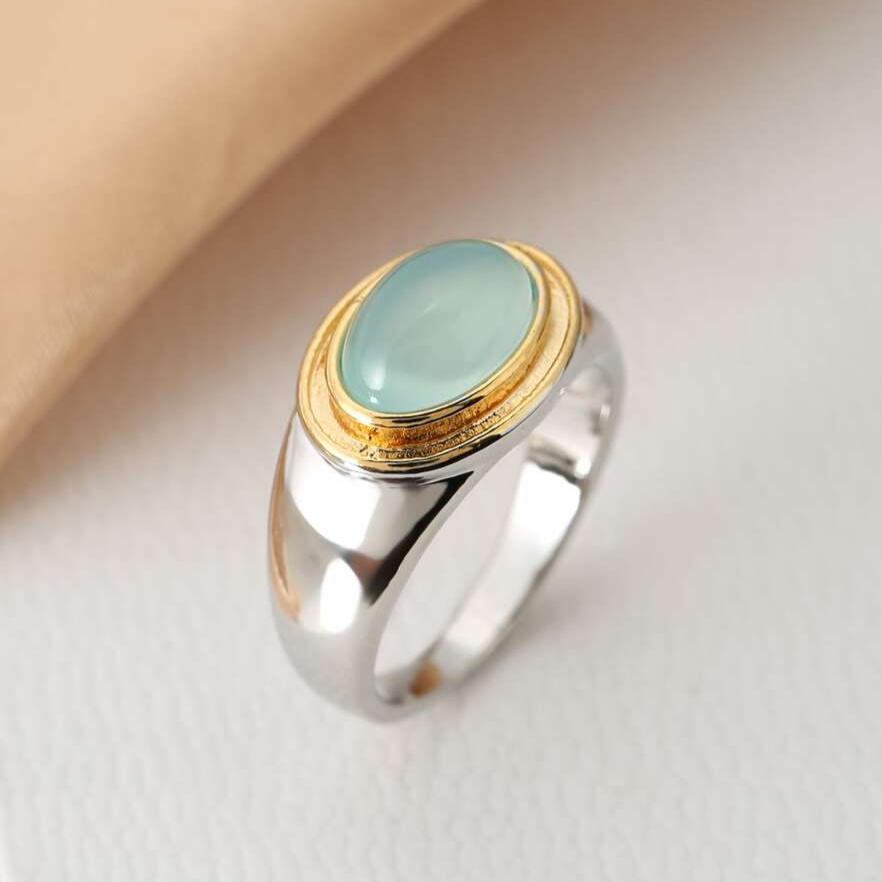 Vintage Green Moonstone Ring - Gabi Collection – view 2