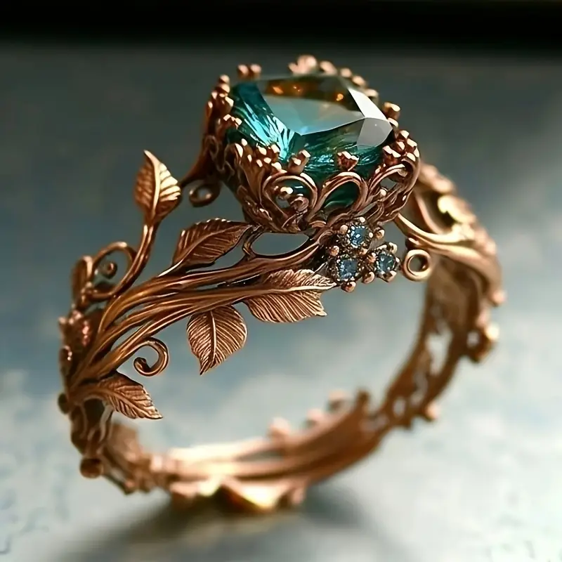 Eco-Friendly Green Crystal Ring – view 2