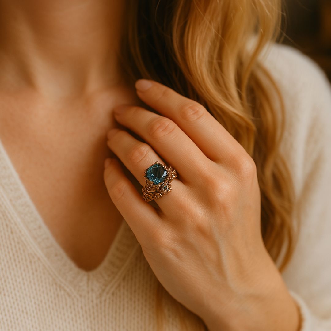 Eco-Friendly Green Crystal Ring – view 4