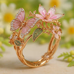 Natural Light Zirconia Butterfly Ring – view 4