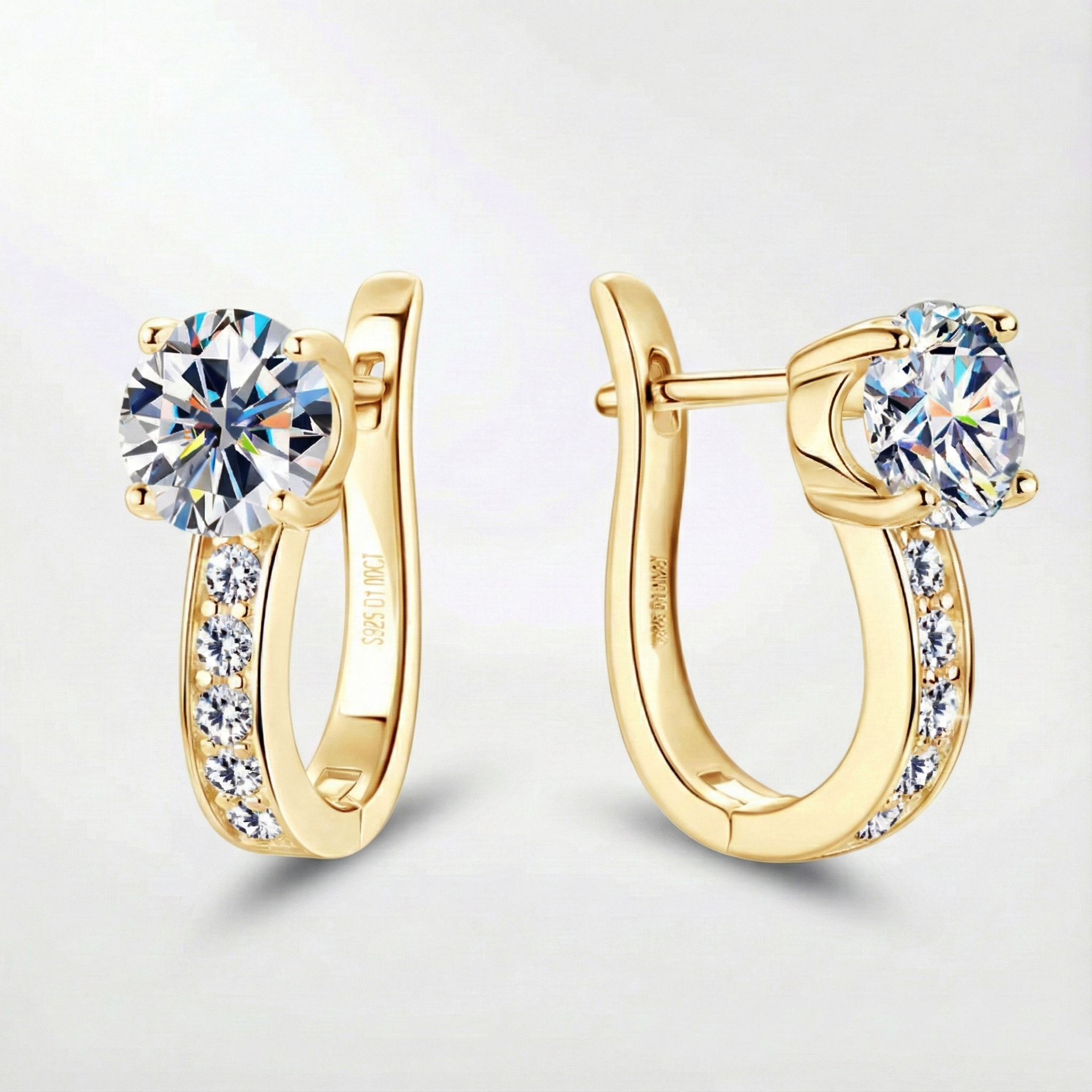Channel-Set Moissanite Hoop Earrings – view 2