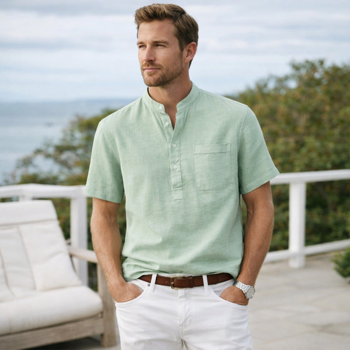The Ashbrook Ridge Men’s Soft Henley Shirt – view 9