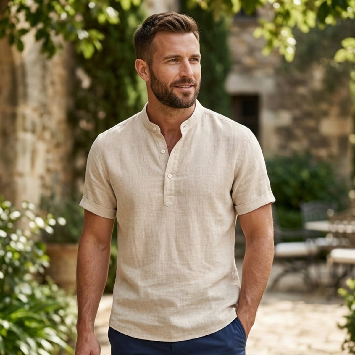 The Meadowbrook Ridge Men's Lightweight Summer Trendy Button-Up Shirt – view 9