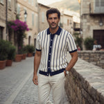 The Belgravia Men’s Smart Casual Striped Knit Polo Shirt – view 5
