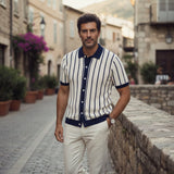 The Belgravia Men’s Smart Casual Striped Knit Polo Shirt – view 5