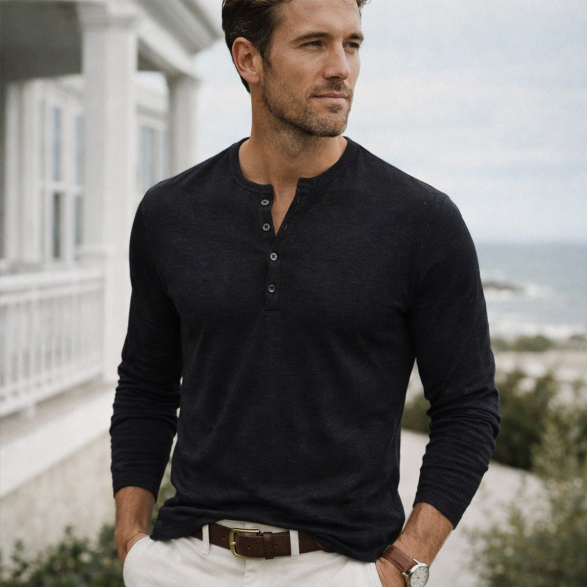 The Berkshire Men’s Casual Button Neck Henley T-Shirt – view 13