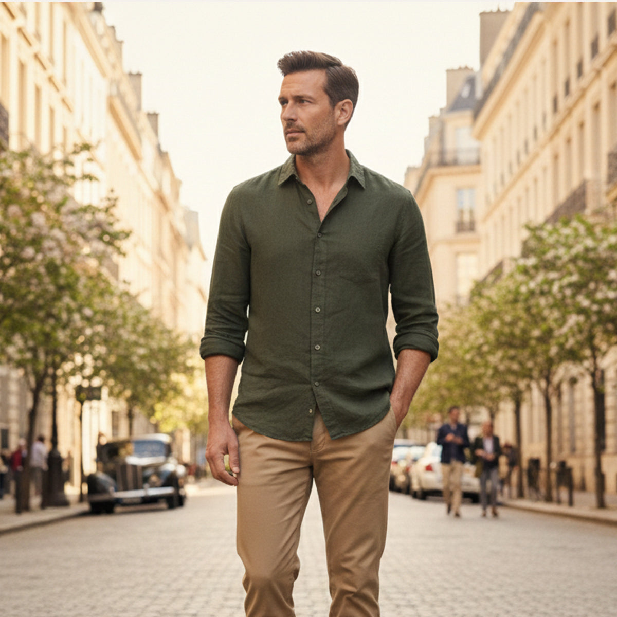The Pinecrest Fall Men’s Casual Lightweight Blend Button Down Shirt – view 11
