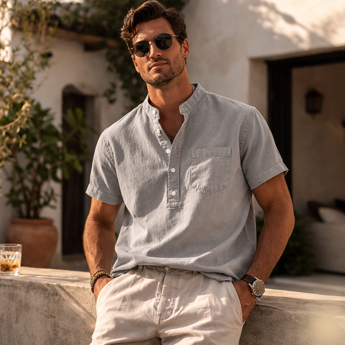The Piccadilly Men’s Soft Summer Basic Shirt with Chest Pocket – view 11
