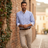 The Glenbrook Men’s Lightweight Slim Fit Striped Stand Collar Shirt – view 6