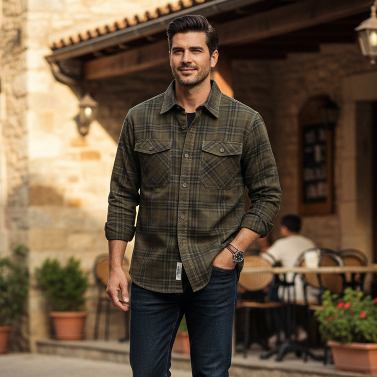 The Timbercrest Ridge Men’s Lightweight Checkered Shirt Jacket – view 11
