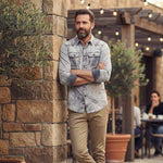 The Fairbrook Men’s Light Grey Vintage Tie Dye Denim Shirt – view 7