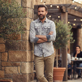 The Fairbrook Men’s Light Grey Vintage Tie Dye Denim Shirt – view 7