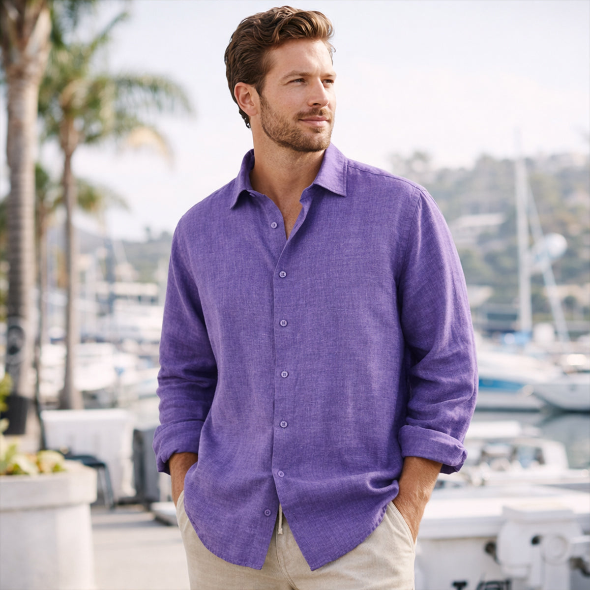 The Kensington Men’s Lightweight Loose Fit Button-Up Shirt – view 9