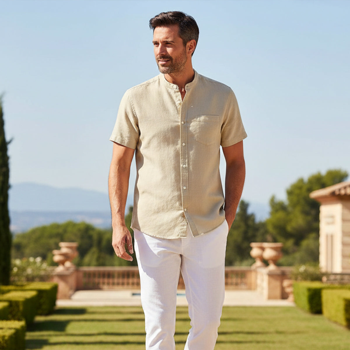 The Hyde Park Men’s Casual Summer Basic Shirt with Chest Pocket – view 12