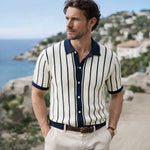 The Belgravia Men’s Smart Casual Striped Knit Polo Shirt – view 6
