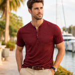 The Windsor Men’s Casual Henley Collar Summer T-Shirt – view 12