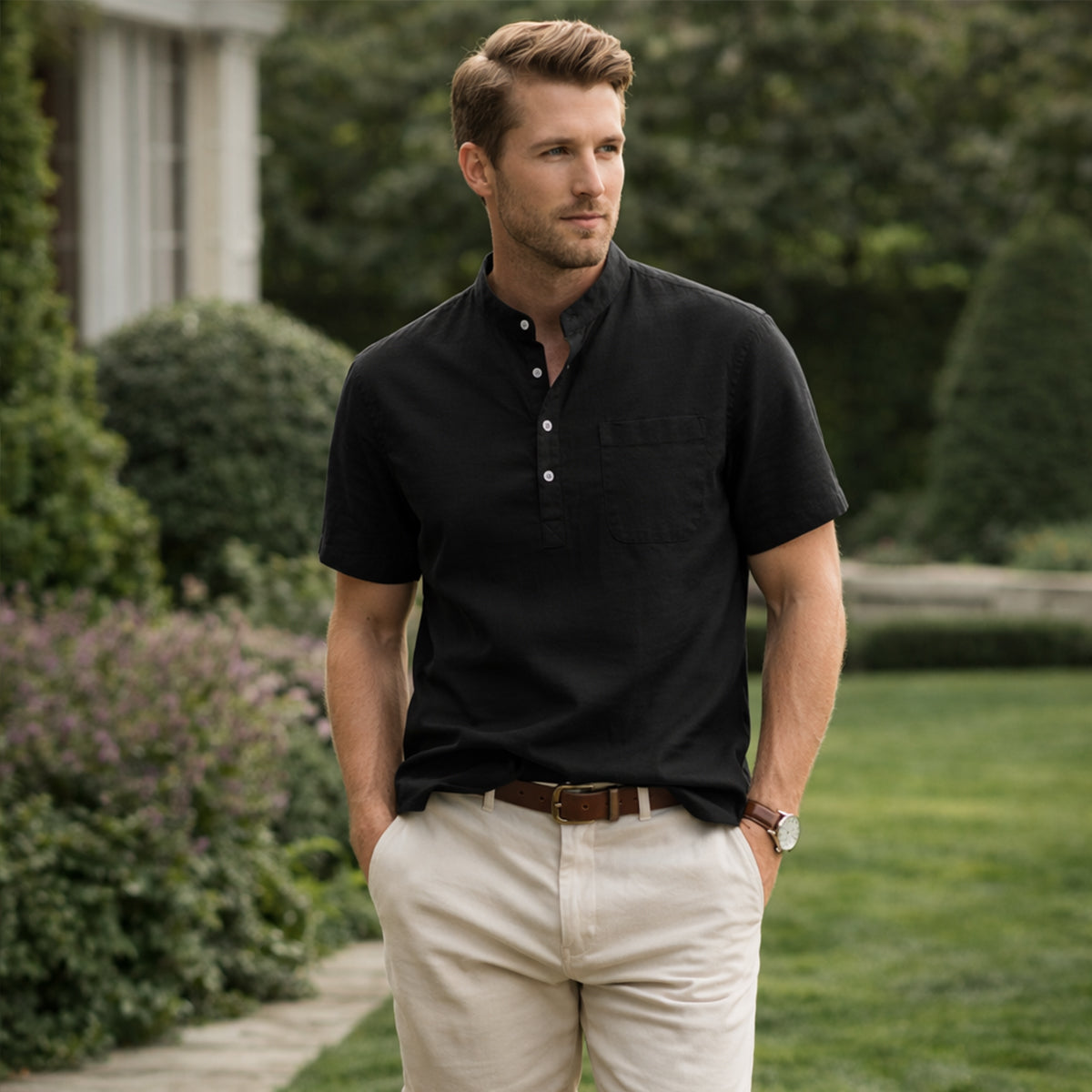 The Hillgate Men’s Casual Henley Shirt – view 12