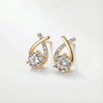 Léonie – Gold Cross Earrings Adorned with Zirconia
