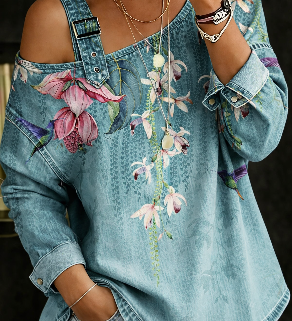 Loane | Off-the-Shoulder Denim Top – view 2