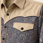 The Huntley Men’s Two Tone Patchwork Western Soft Denim Shirt – view 3