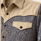 The Huntley Men’s Two Tone Patchwork Western Soft Denim Shirt – view 3
