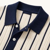 The Belgravia Men’s Smart Casual Striped Knit Polo Shirt – view 3
