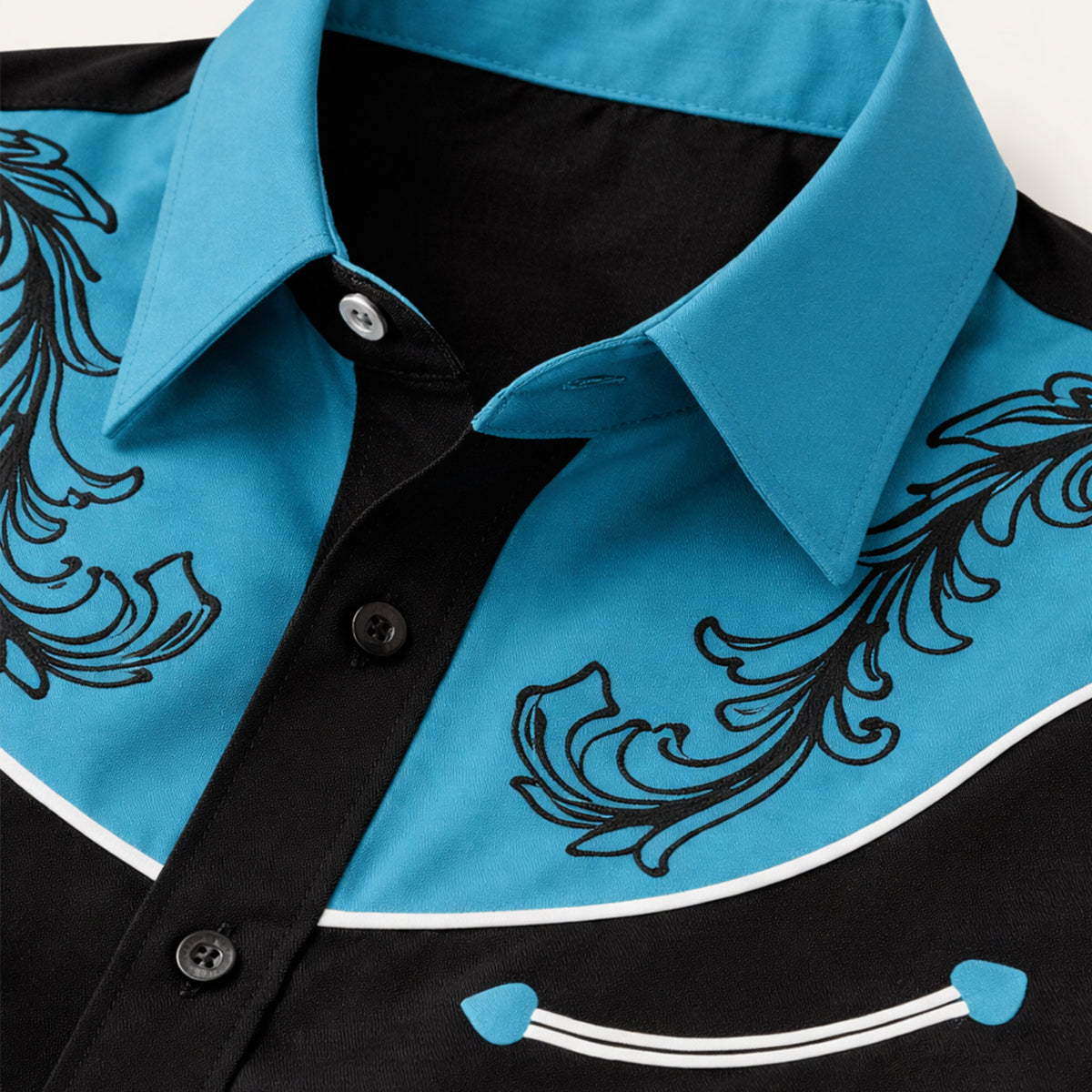 The Briarstone Park Men’s Two Tone Patchwork Western Lightweight Denim Shirt – view 3