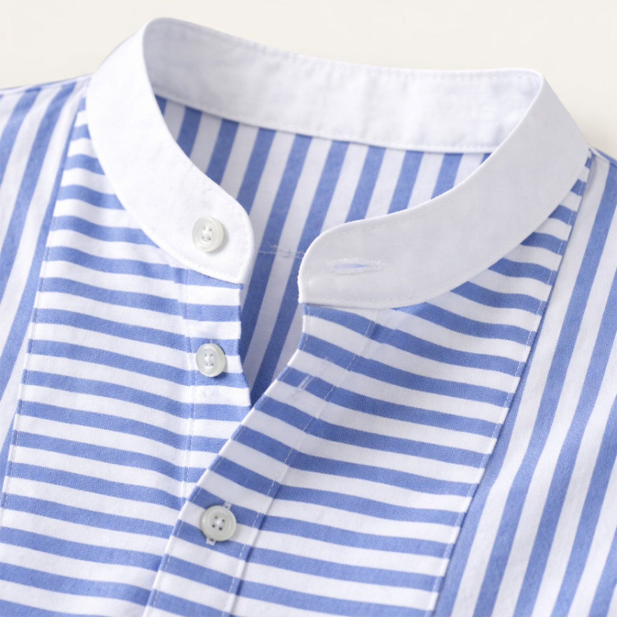 The Glenbrook Men’s Lightweight Slim Fit Striped Stand Collar Shirt – view 3
