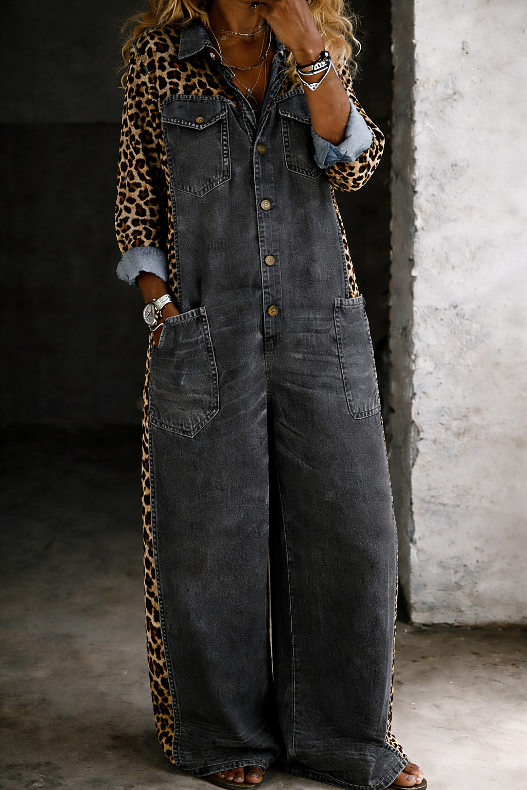 Maelle | Denim Shirt Jumpsuit – view 5