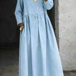 Manon | Denim Dress with Peter Pan Collar – view 6