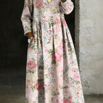 Margot | Denim Dress with Floral Collar – view 2